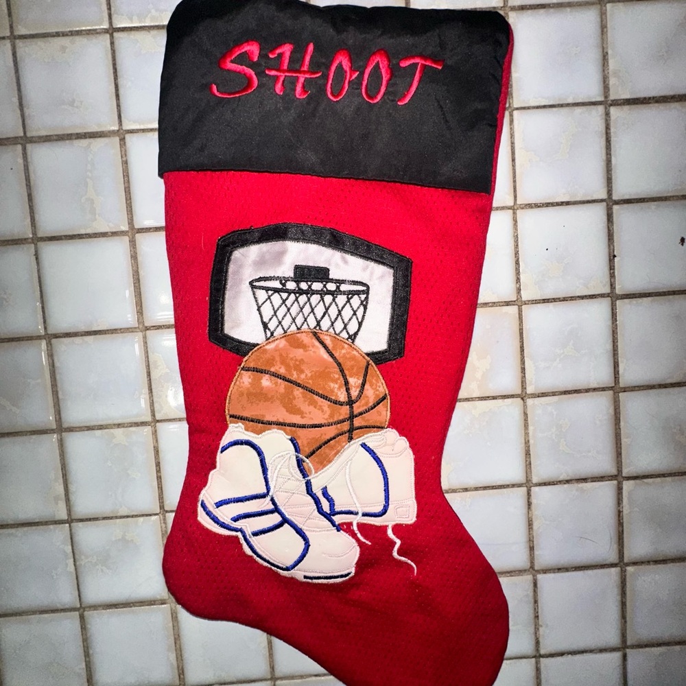 Red Basketball Christmas Stocking